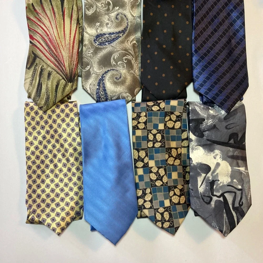 Vintage & Modern Men's Tie Lot (12) Mixed Brands‎ Patterns — Van Heusen and More